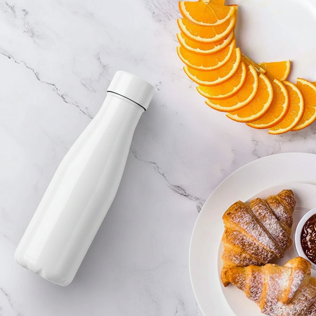 LIZ Smart Water Bottle 16 Oz UV Self-Cleaning Sterilization Vacuum Insulated Stainless Steel, White