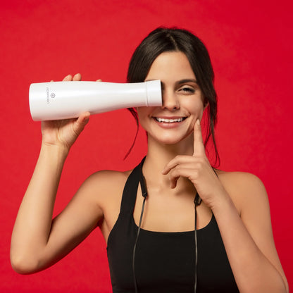 LIZ Smart Water Bottle 16 Oz UV Self-Cleaning Sterilization Vacuum Insulated Stainless Steel, White