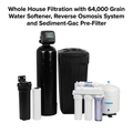 Water Filtration System Built to Serve Large Homes, 64,000 Grain Softener, Reverse Osmosis, Pre-Filter