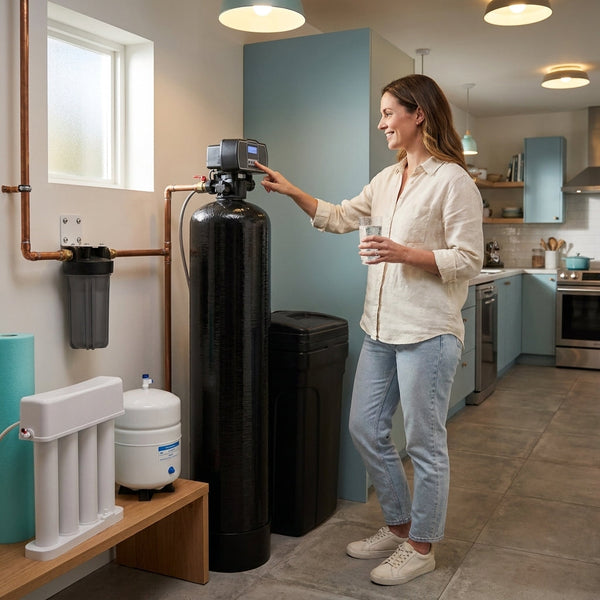 Water Filtration System Built to Serve Large Homes, 64,000 Grain Softener, Reverse Osmosis, Pre-Filter