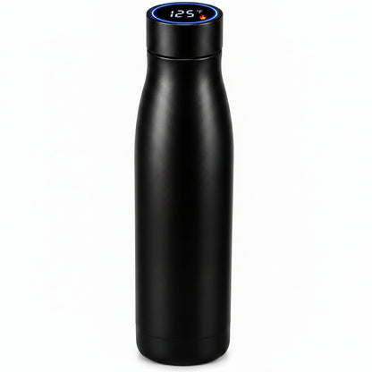 Smart Water Bottle 24Oz – UV-C Self Cleaning, Temperature Display (°C/°F), Hydration Reminder, USB-C Rechargeable, Insulated Stainless Steel Bottle (Black)