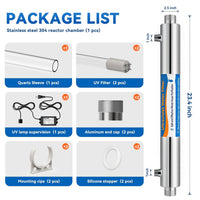 UV Water Filter Whole House, 3/4" MNPT 55W Water Purifier System for Whole House Water Purification,12 GPM, 120V, 1500H Lamp Life, +1 Extra Lamp